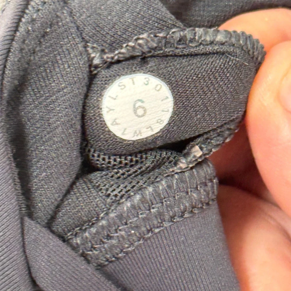 Lululemon Knot Your Typical Tank Black White Space Dye Strappy Back Size‎ 6 Gym